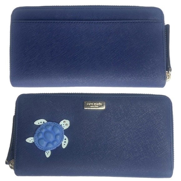 Kate Spade Baja Seaturtle Sea Turtle  Leather Wallet Novelty Neda Under the Sea - Picture 1 of 7
